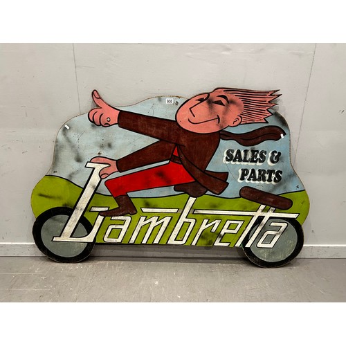 930 - Vintage lambretta sales & parts advertising sign