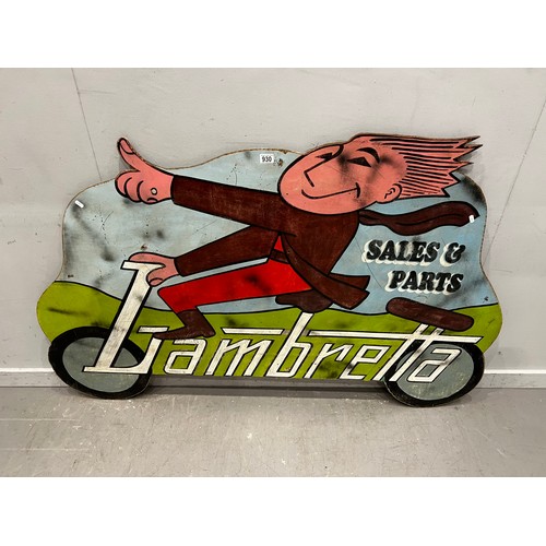 930 - Vintage lambretta sales & parts advertising sign