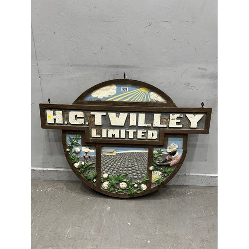 939 - H.G Twilley limited wooden advertising sign