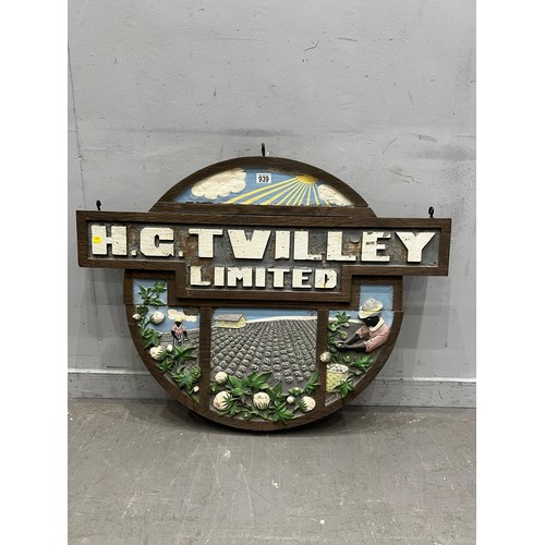 939 - H.G Twilley limited wooden advertising sign