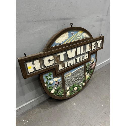 939 - H.G Twilley limited wooden advertising sign