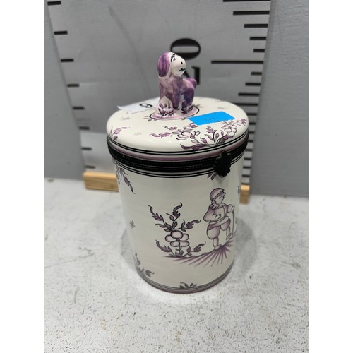 6 - French porcelain lidded pot