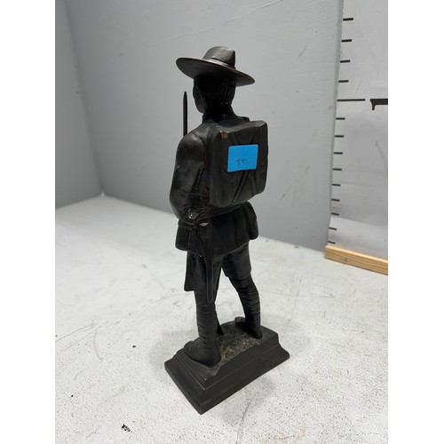 11 - Heavy bronze military figure early 20th century