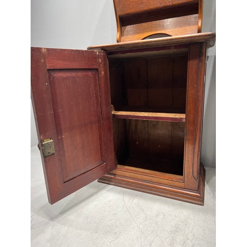 38 - Victorian mahogany medicine cabinet + coat rack + rack