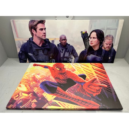 44 - Canvas hunger games + spider man pictures