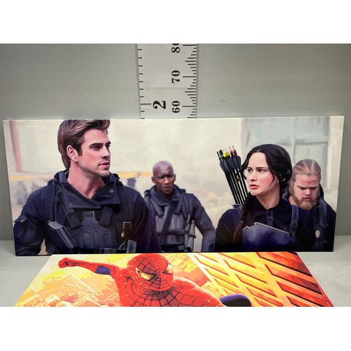 44 - Canvas hunger games + spider man pictures