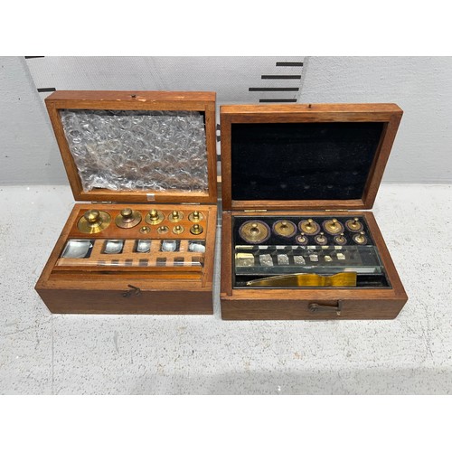 53 - 2 Mahogany cased scales inc brass weights