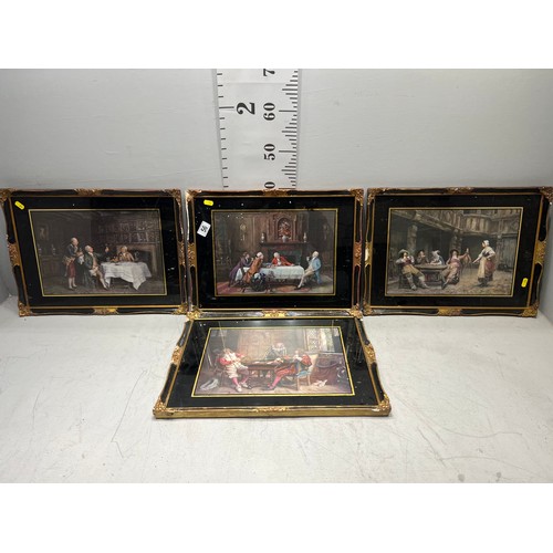 56 - Set of 4 gilt frame pictures 20th century frames a/f