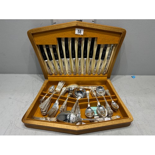 58 - Silver plate cutlery in case