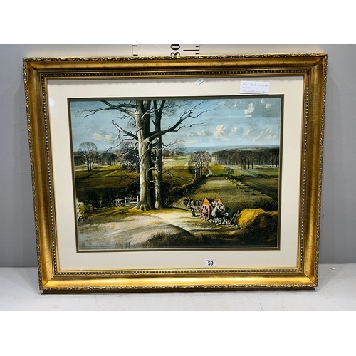 59 - Large gilt frame picture Rowland hilder print