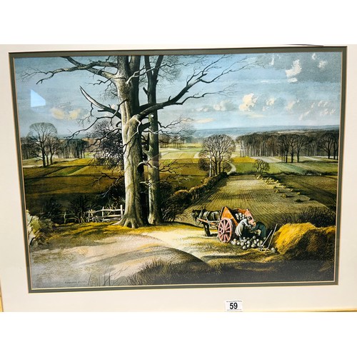 59 - Large gilt frame picture Rowland hilder print