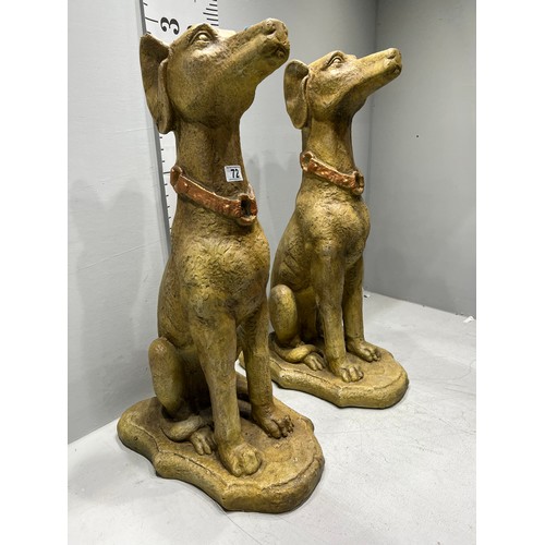 72 - Very large pair of resin greyhounds