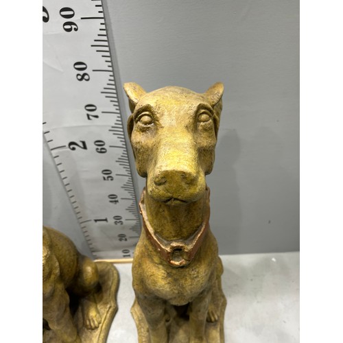 72 - Very large pair of resin greyhounds