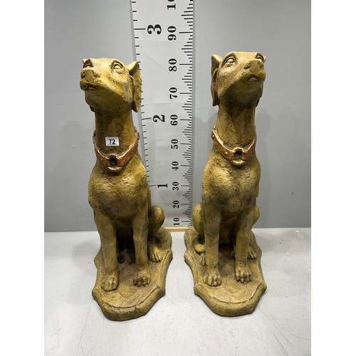 72 - Very large pair of resin greyhounds