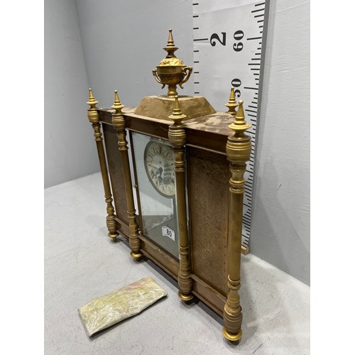 80 - French bronze large mantle clock (enamel face)