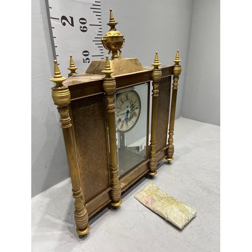 80 - French bronze large mantle clock (enamel face)