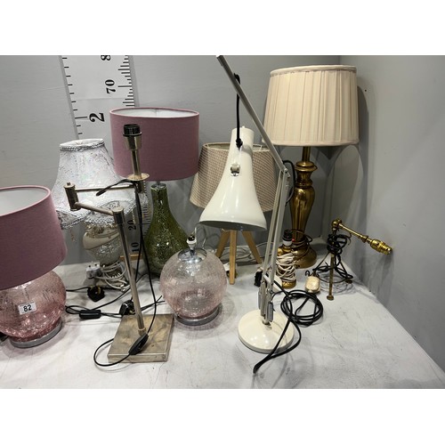 82 - Collection of table lamps etc