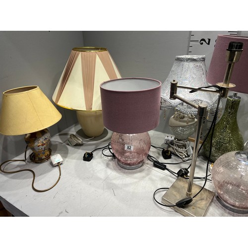 82 - Collection of table lamps etc