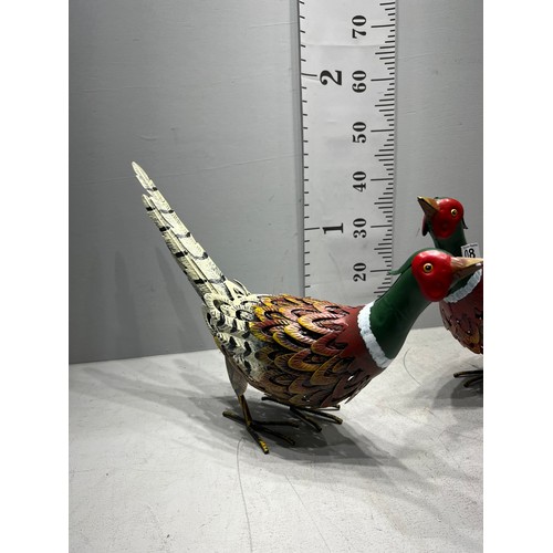 108 - Pair of metal garden pheasants