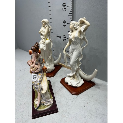 133 - 3 Large collectors figures on bases