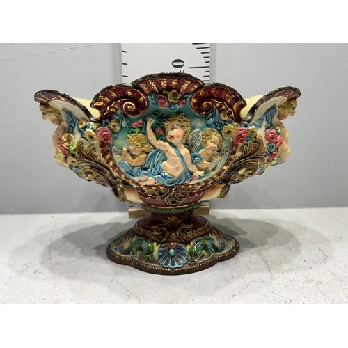 167 - Large early majolica centre piece base a/f