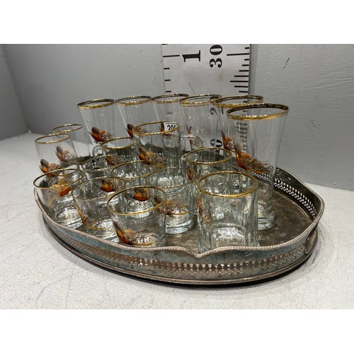 206 - Collection of pheasant glasses