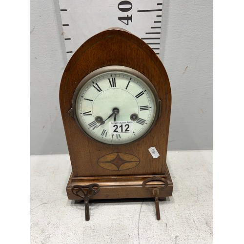 212 - Edwardian inlaid mahogany dome top clock