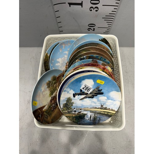 286 - Box wall plates aeroplanes etc Doulton