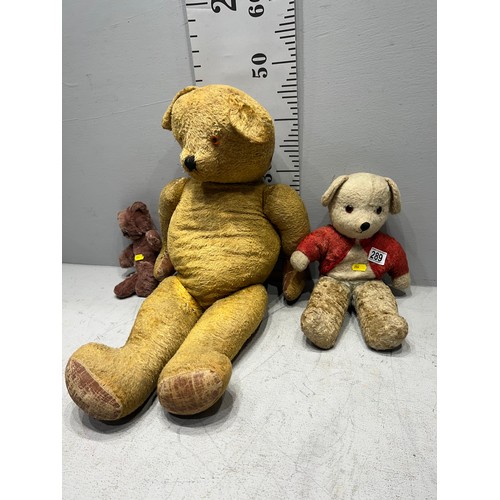 289 - 3 vintage teddies