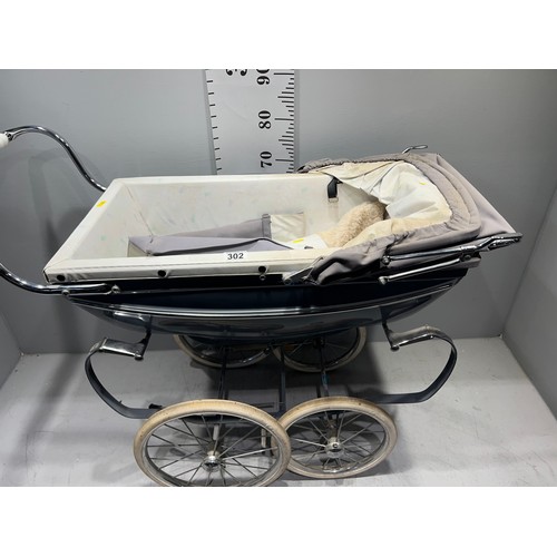 302 - Childrens silver cross pram