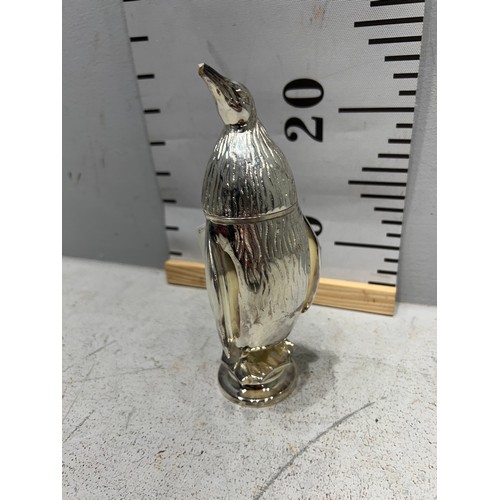 351 - Silver plated penguin sugar sifter