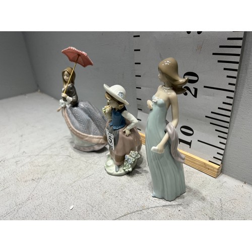 352 - 3 Lladro lady figures