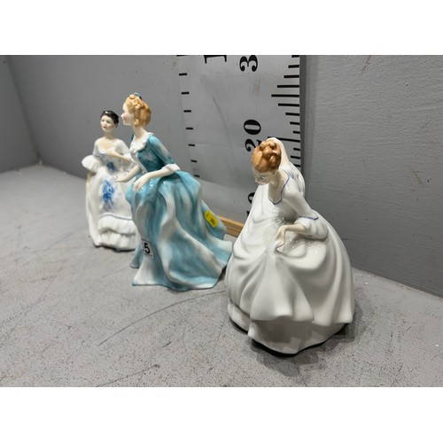 365 - 3 Royal doulton figures Kelly, Yvonne, Pamela