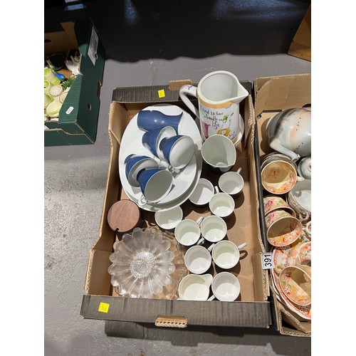 391 - 2 Boxes pottery/china teaware etc