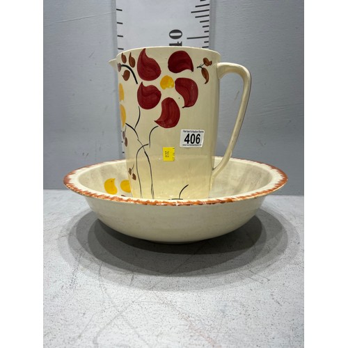 406 - Large vintage jug & bowl