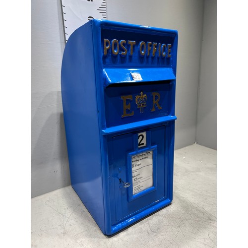 423 - Blue metal post box