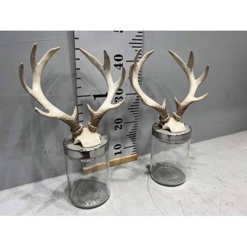 445 - 2 Antler jars