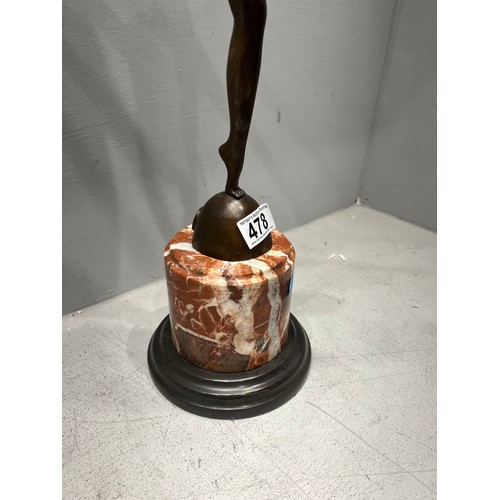 478 - Art deco design marble base figure