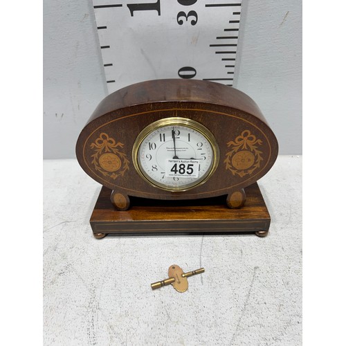 485 - Superb Edwardian inlaid mantle clock