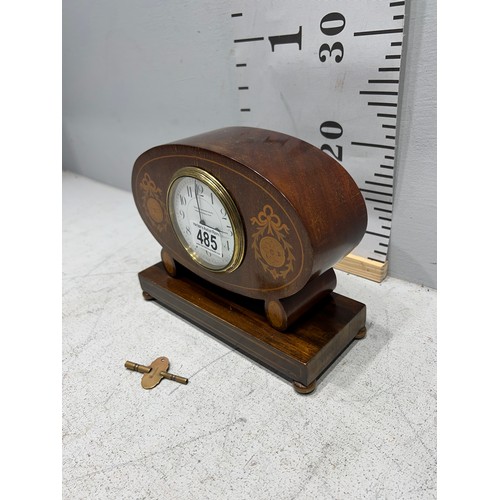 485 - Superb Edwardian inlaid mantle clock