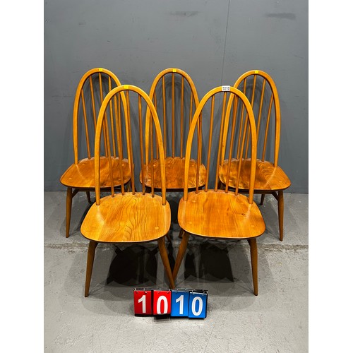 5 Blonde ercol mid century Quaker chairs clean