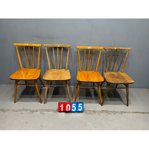 1055 - 4 Blonde ercol candleback chairs