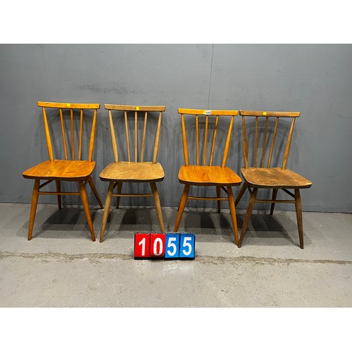 1055 - 4 Blonde ercol candleback chairs