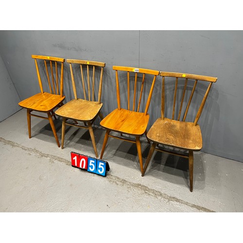 1055 - 4 Blonde ercol candleback chairs