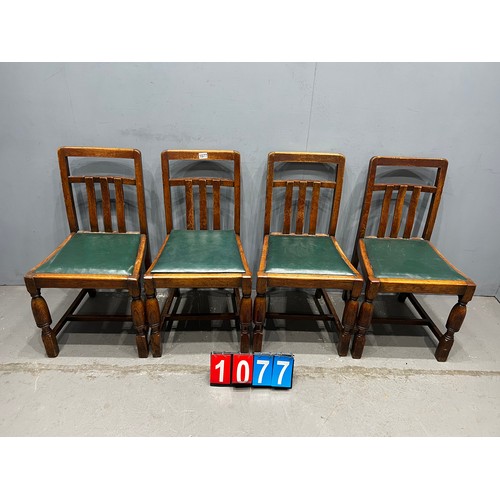 1077 - 4 Oak dining chairs