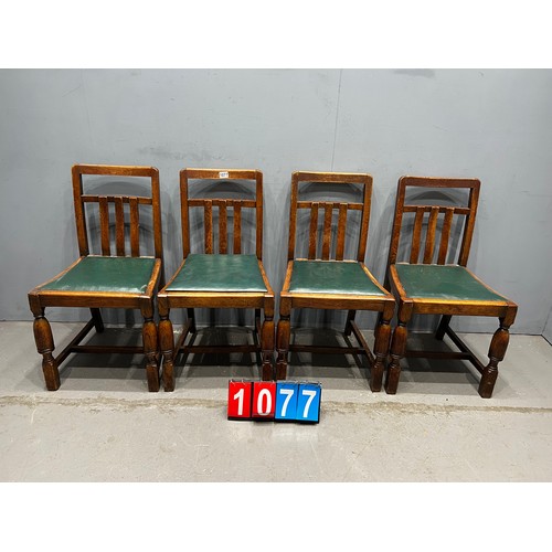 1077 - 4 Oak dining chairs