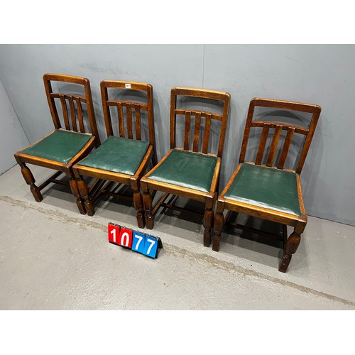 1077 - 4 Oak dining chairs