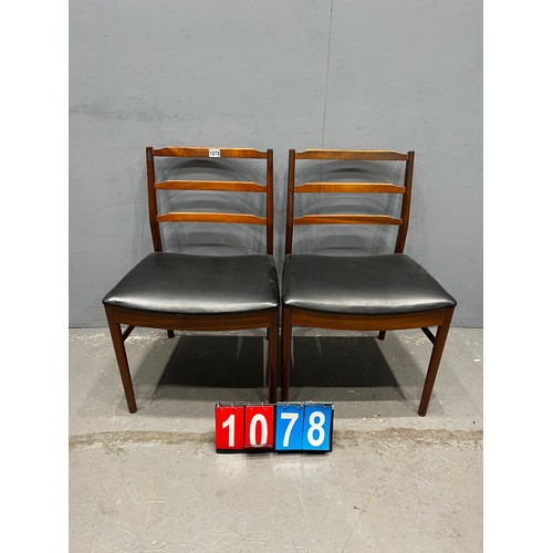 1078 - Pair of McIntosh mid century black vinyl chairs