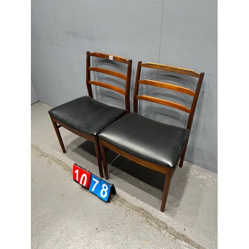 1078 - Pair of McIntosh mid century black vinyl chairs