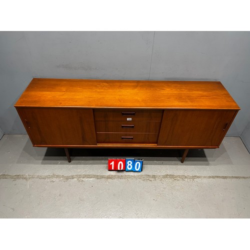 1080 - Danish style mid century teak sideboard with sliding  doors